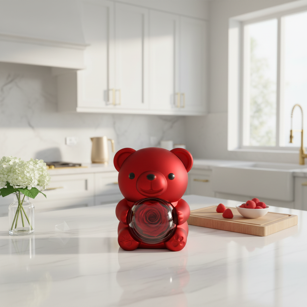 Eleganckie Pudełko na Biżuterię z Misiem i Naszyjnikiem - Romantyczny Prezent