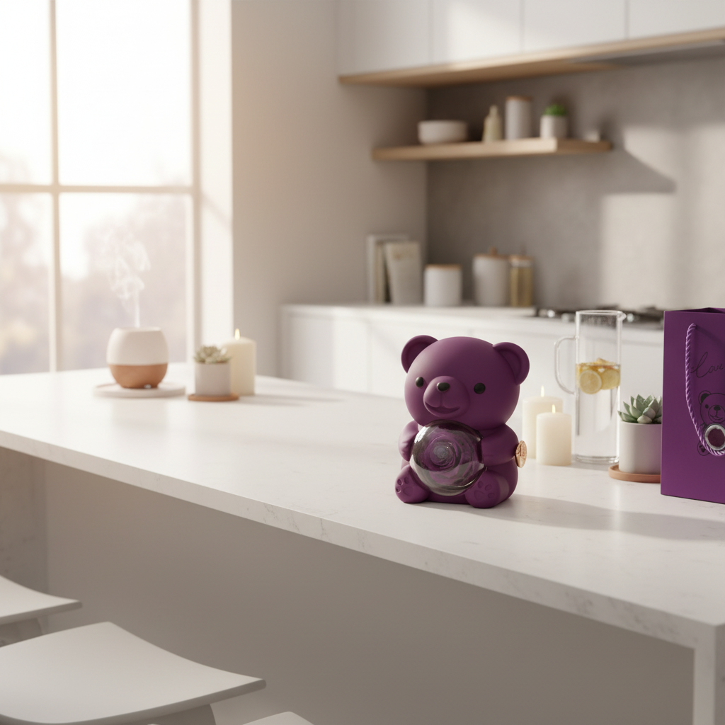 Eleganckie Pudełko na Biżuterię z Misiem i Naszyjnikiem - Romantyczny Prezent