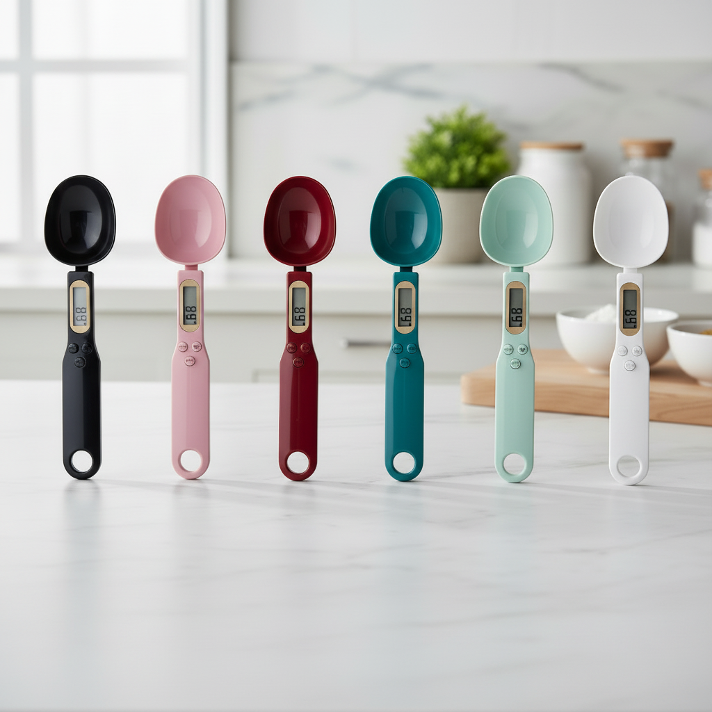 Kwadratowe zdjęcie łyżeczek miarowych