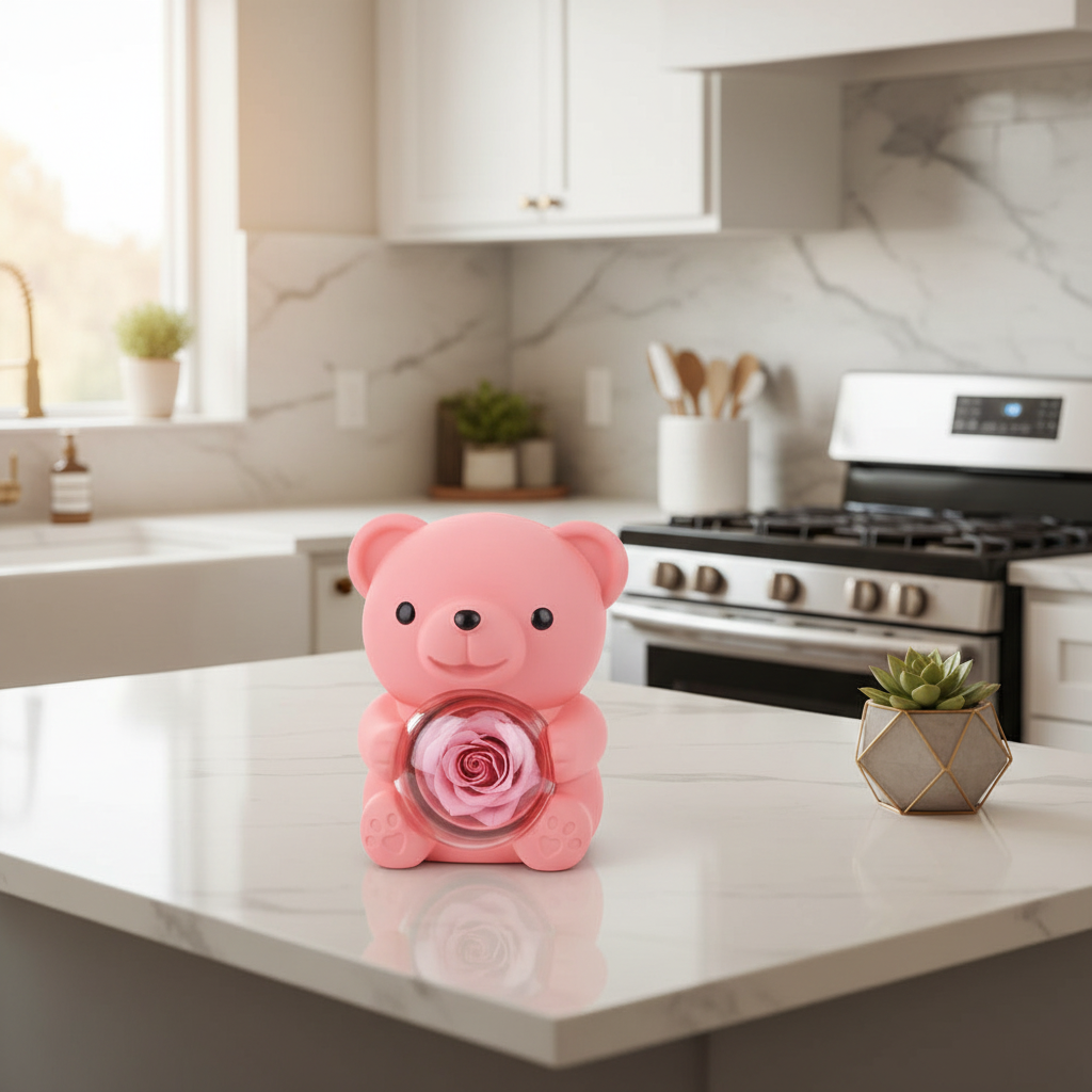 Eleganckie Pudełko na Biżuterię z Misiem i Naszyjnikiem - Romantyczny Prezent