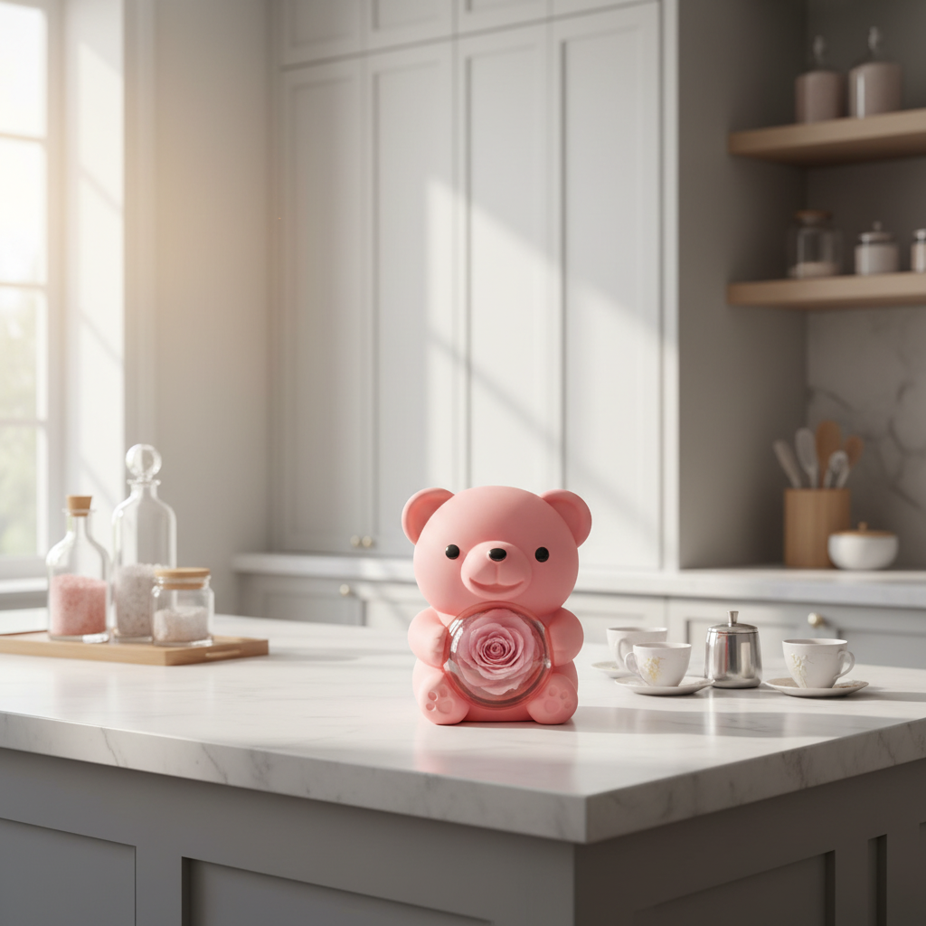 Eleganckie Pudełko na Biżuterię z Misiem i Naszyjnikiem - Romantyczny Prezent