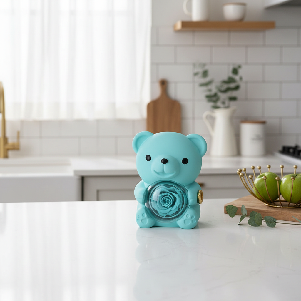 Eleganckie Pudełko na Biżuterię z Misiem i Naszyjnikiem - Romantyczny Prezent